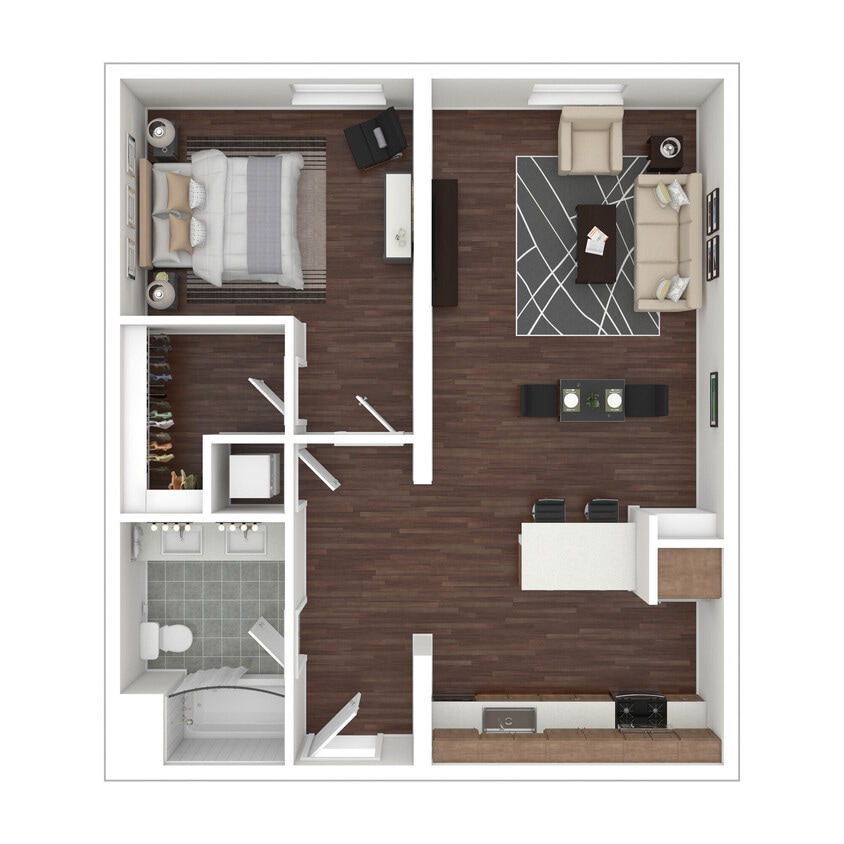 Floor Plan - 1 Bedroom