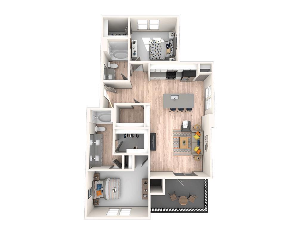 Floor Plan - Two Bedroom B2B