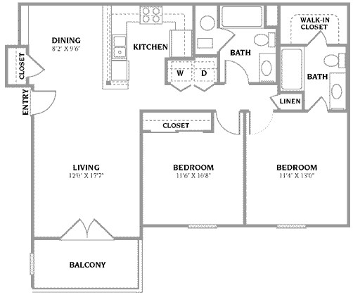 The Sandstone - B5c - Two Bedroom, Two Bathroom