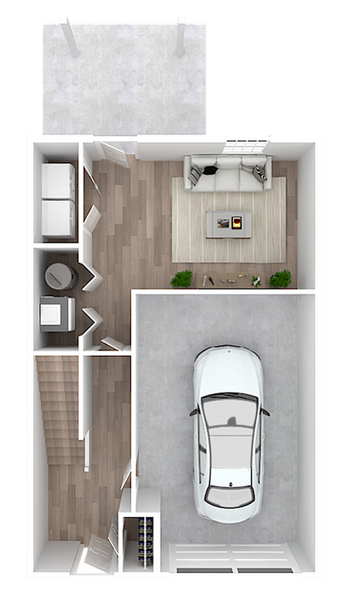 Franklin Square Phase 1, 4 Bedroom First Floor Plan With Garage - 4 Bedroom Townhome 2.5 Bath Exterior