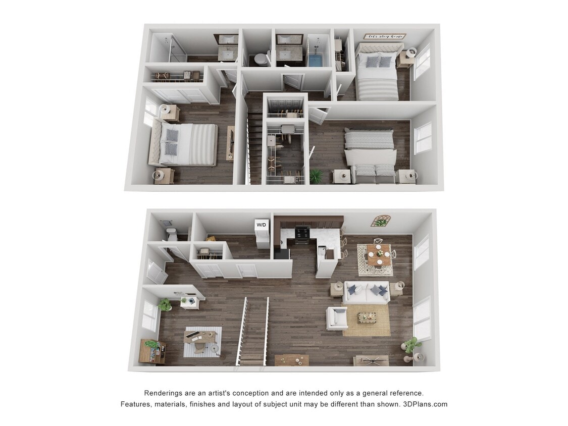 Floor Plan - C2 - 3 Bed 2.5 Bath w/ Den Townhome