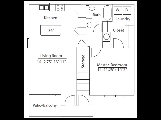 1BR/1BA - One Bedroom double