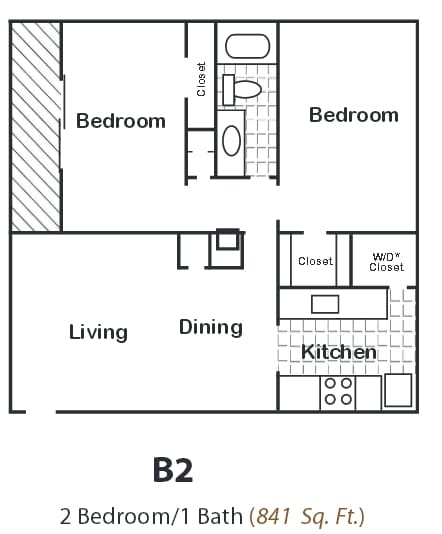 B2 - Slate-gray cabinetry, black appliances, wood-st...