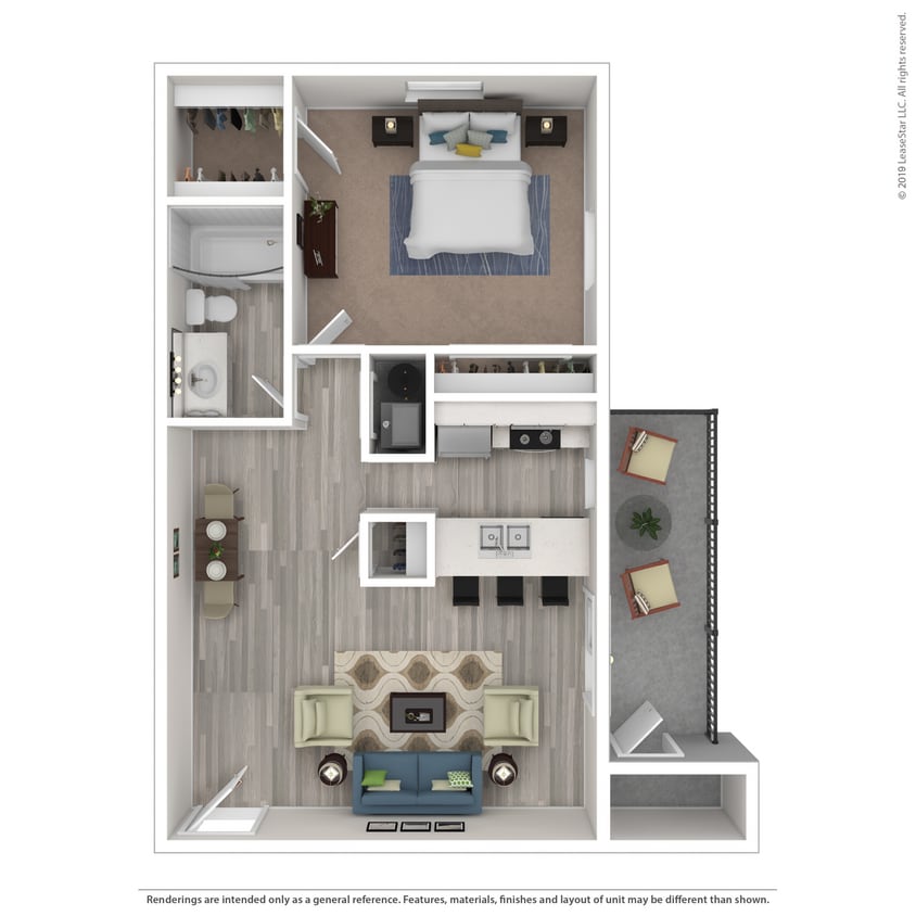 Floor Plan - 1x1 Large Upgrade
