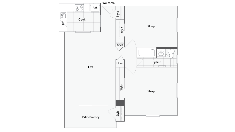 Buffalo 2-Bedroom Floorplan - Buffalo