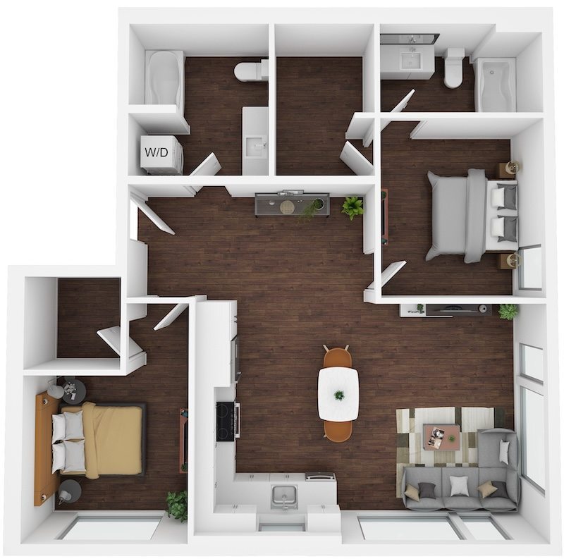 Floor Plan - 2 Bed/2 Bath-F12