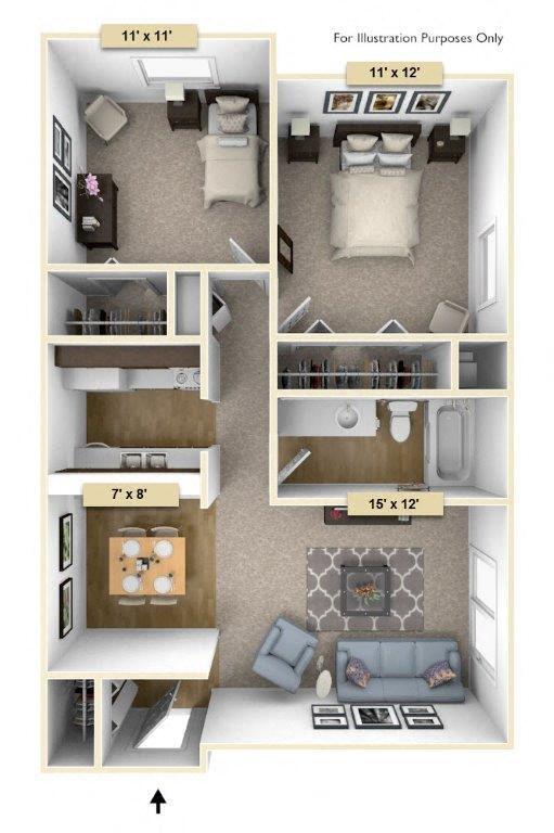 Floor Plan - Sycamore Two Bedroom