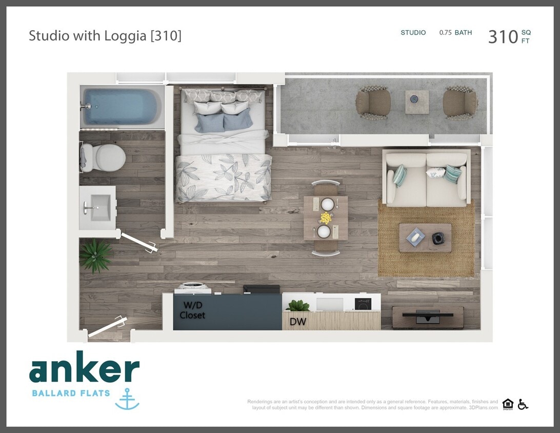 Floor Plan - Studio with Loggia