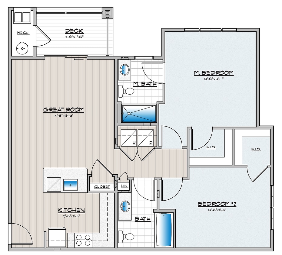 Cambria Phase 2, 2 Bedroom 2 Bath - 2 Bedroom 2 Bathroom Small