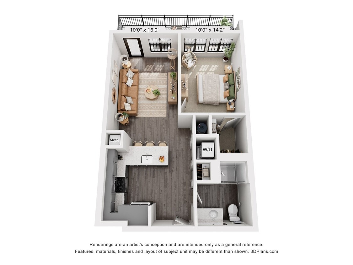 1-Bedroom 1-Bathroom | 697 sqft - 1-Bedroom 1-Bathroom | 697 sqft B