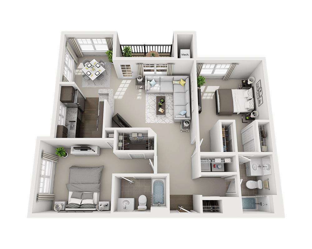 Floor Plan - Two Bedroom B2D