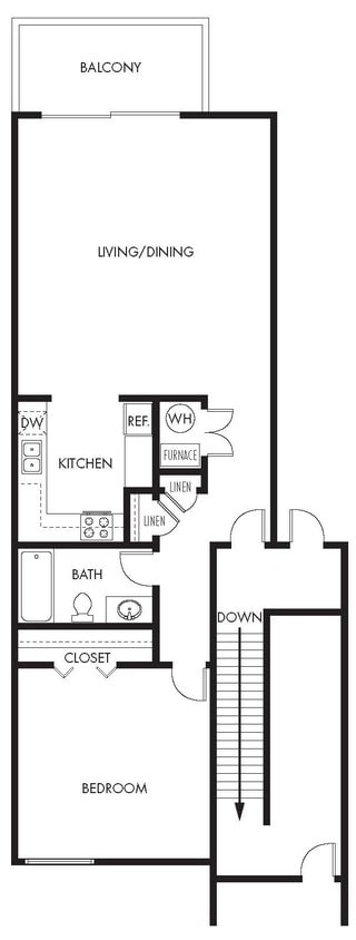 1 bedroom floor plan - 1x1