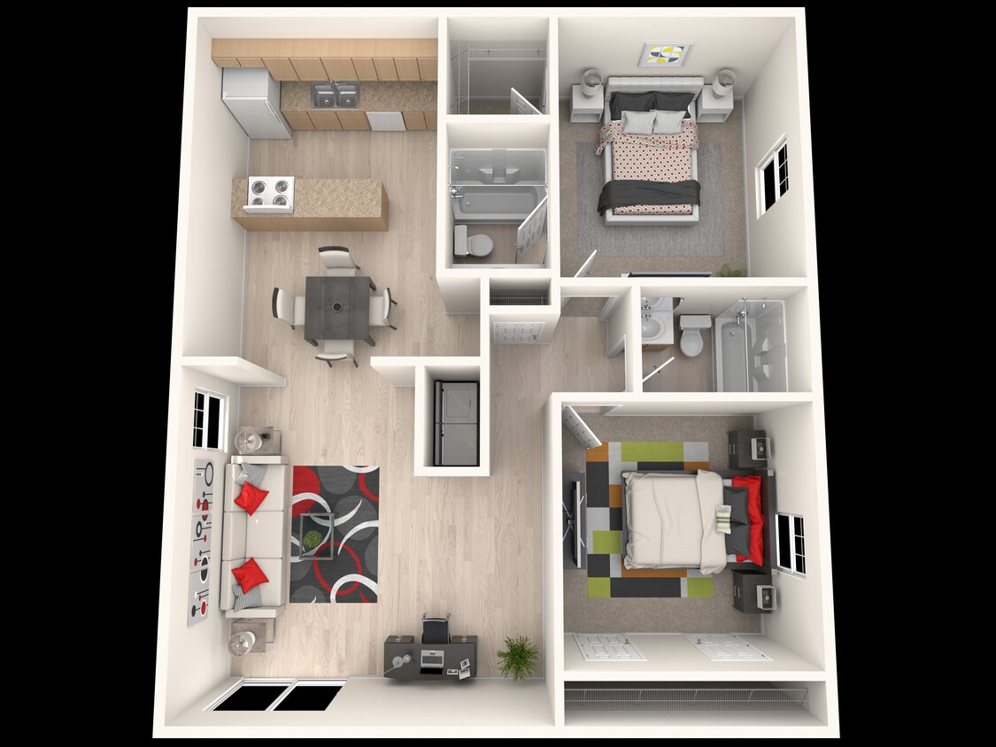 Floor Plan - 2 Bed, 2 Bath