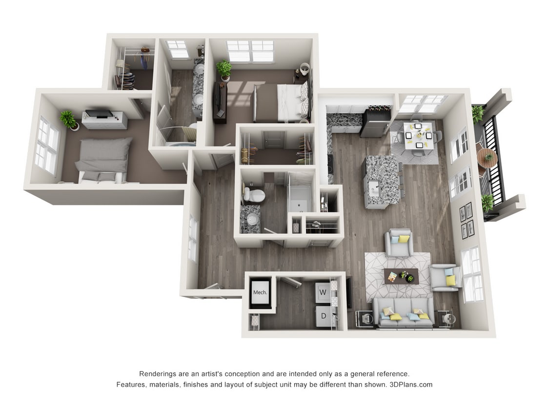 Haven on Tucker_B3a.jpg - B3 - Two Bedroom, Two Bathroom