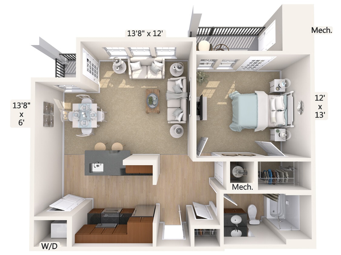 Floor Plan - A2-2-734-sq