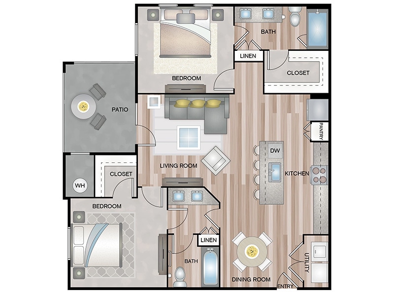 Floor Plan - 2x2-1075