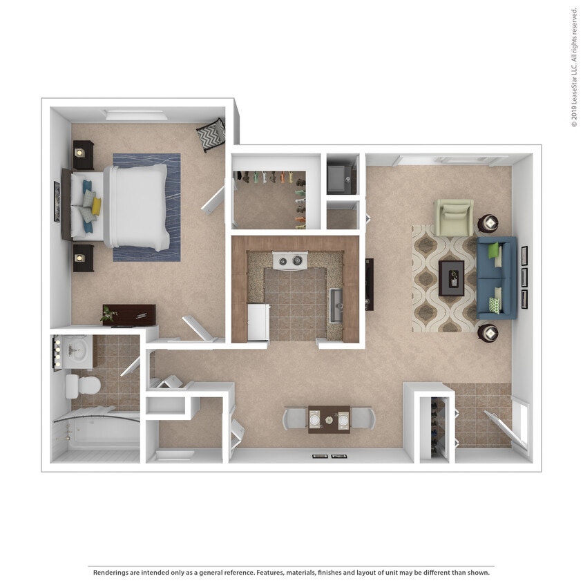 The White Willow: Beds - 1: Baths - 1: SqFt Range - 740 to 740 - 1x1 - White Willow
