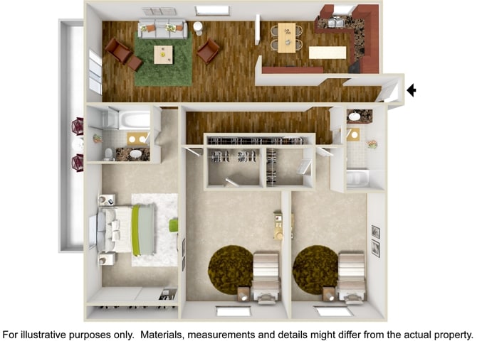 Floor Plan - 3 Bedroom 2 Bath