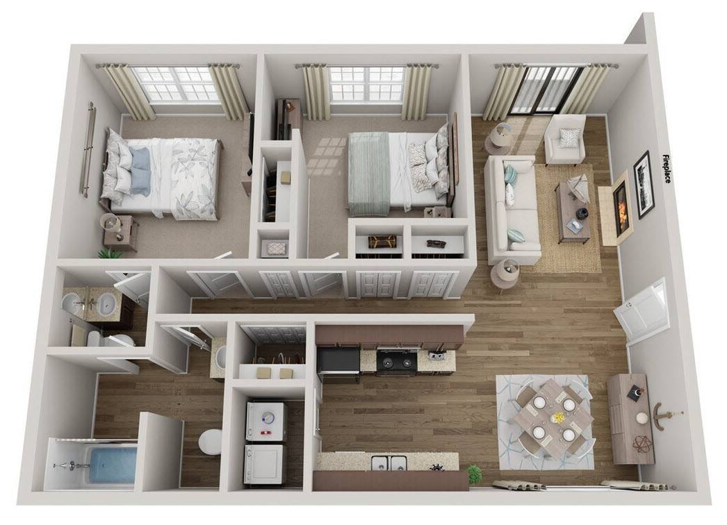 Floor Plan - 2 Bedroom 1.5 Bathroom