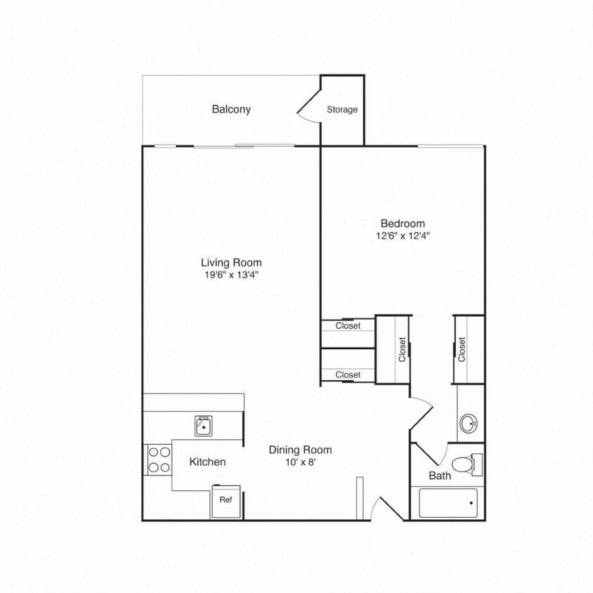 Floor Plan - 1x1 Partial Reno