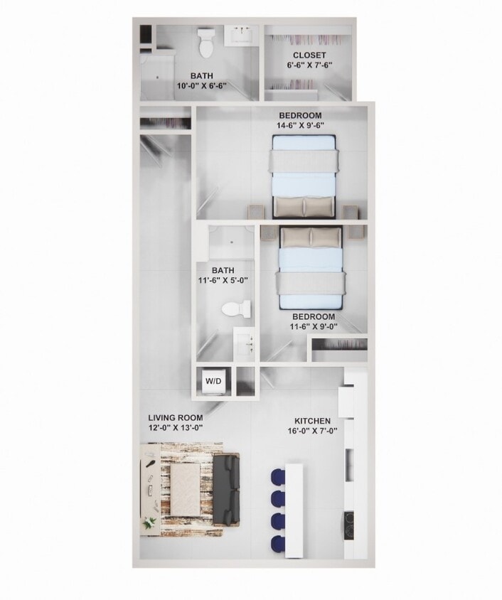 FC_UNIT_16 (FLR 2-9) (2x2) - 2 bedroom 2 bath