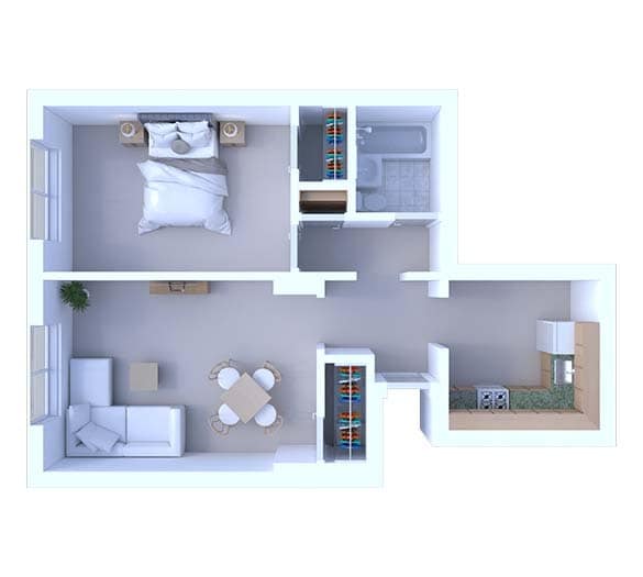 Floor Plan - 1 Bedroom Floor Plan A1