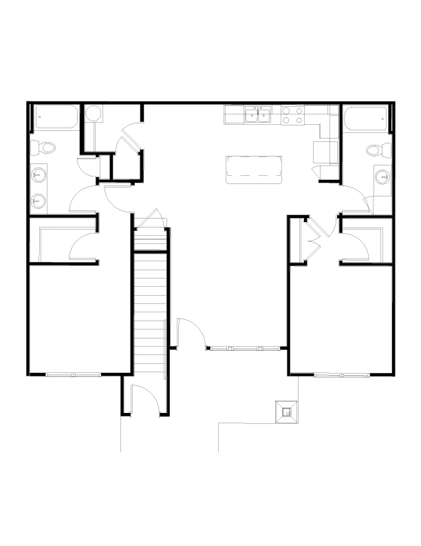 Floor Plan - 2 BR Grand Courtyard Garage