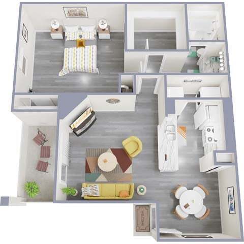 Floor Plan - 1 Bedroom x 1 Bath C