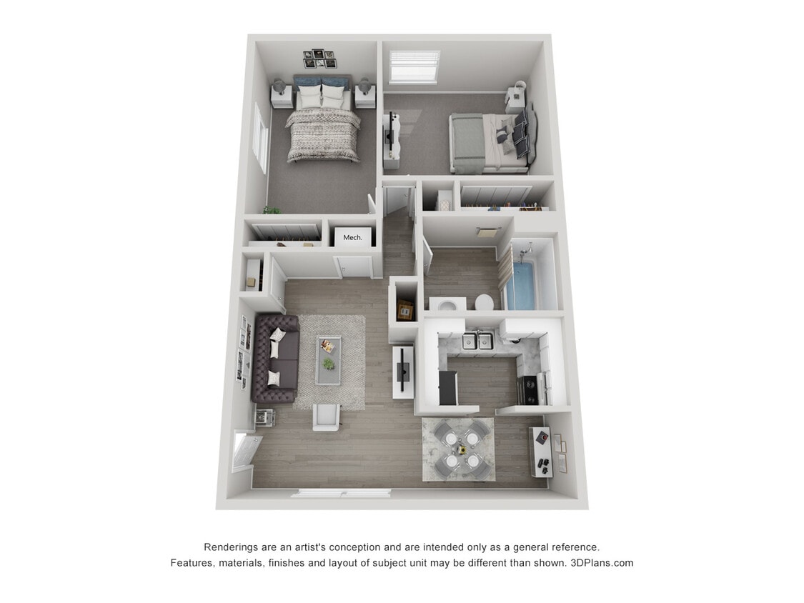 Floor Plan - Furnished 2x1 Semi Upgrade - Call For Avail