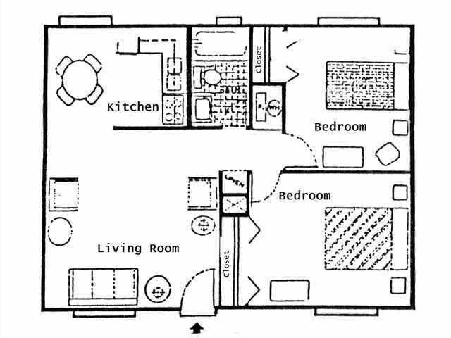 2 Bedroom - Red Brick