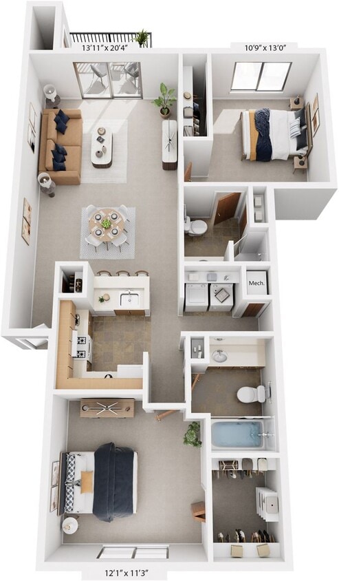 Floor Plan - Two Bedroom Traditional