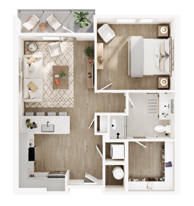 Floor Plan - DESPERADO DAVE  One Bed One Bath