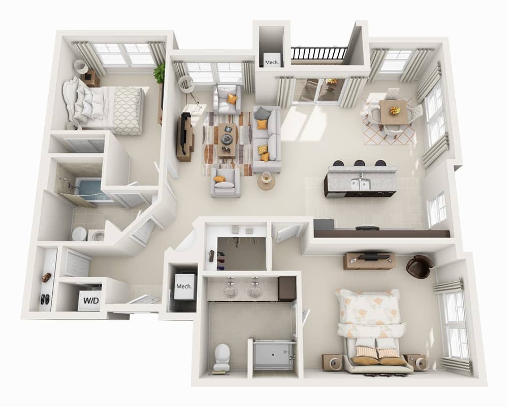 Floor Plan - Two Bedroom B2H