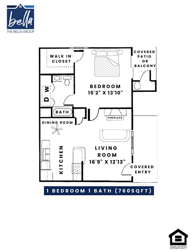 1 x 1 Floorplan - Pusch Ridge Apartments