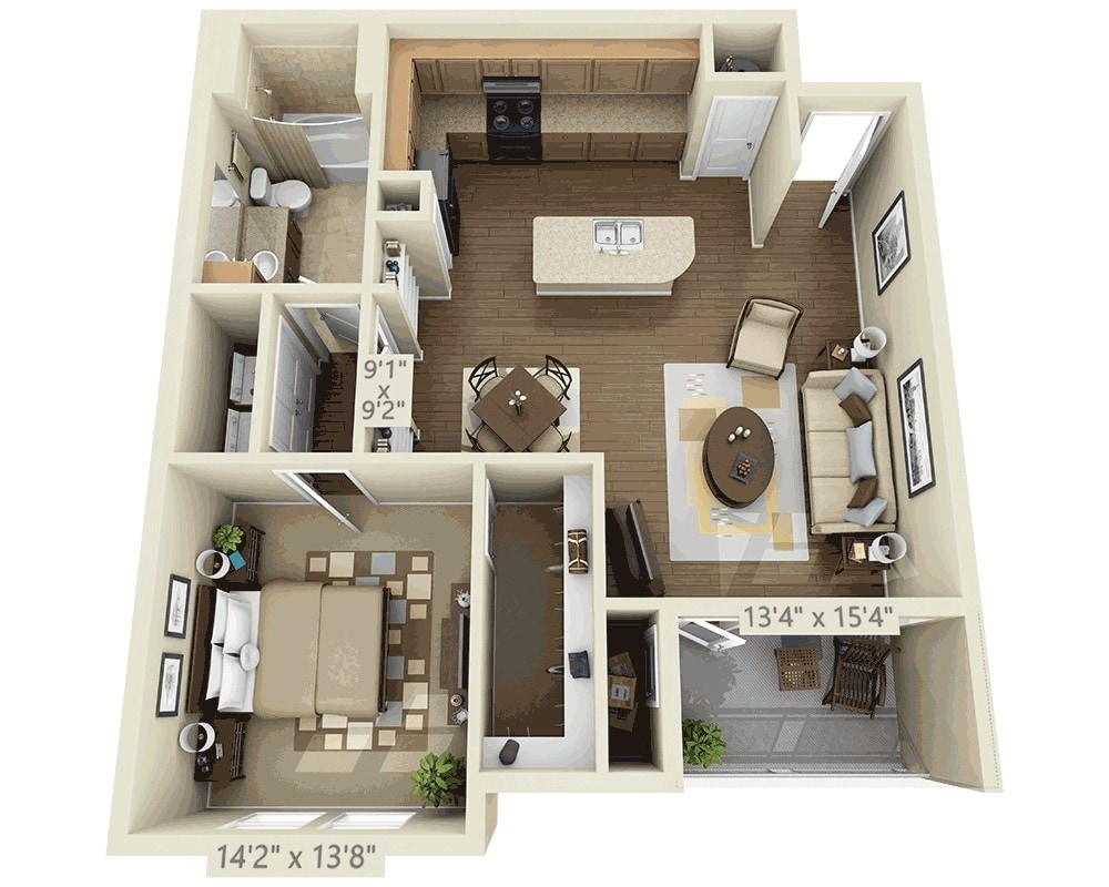 Floor Plan - One Bedroom A1C