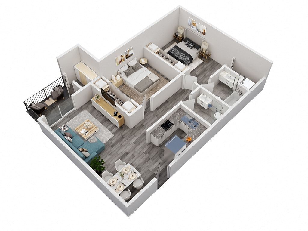 Floor Plan -  2 Bedroom 2 Bathroom