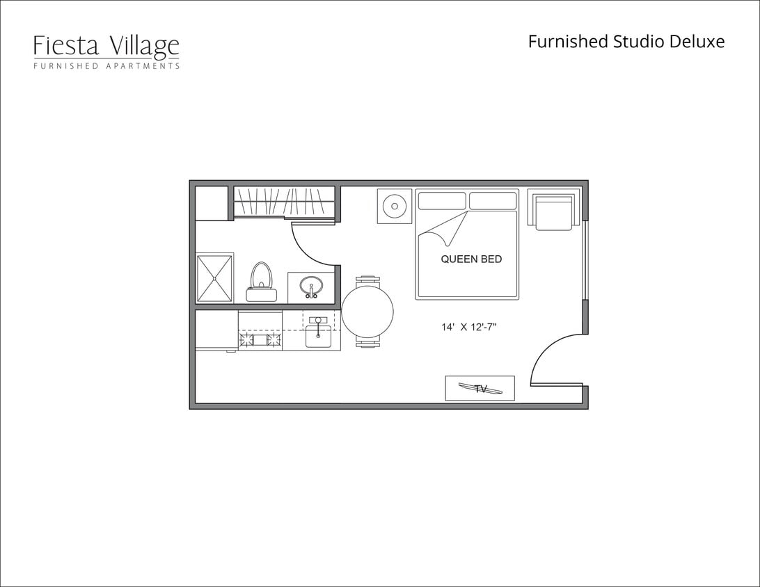 Floor Plan - Studio Furnished incl Utilities
