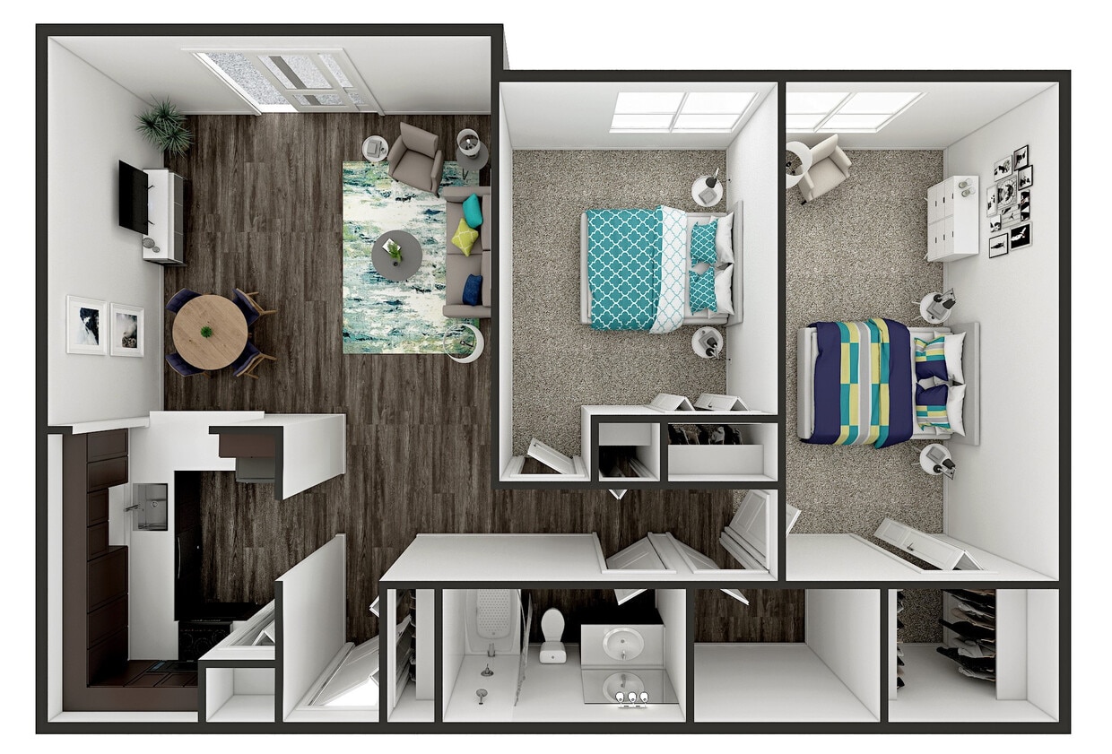 Floor Plan - 2 Bed 1 Bath