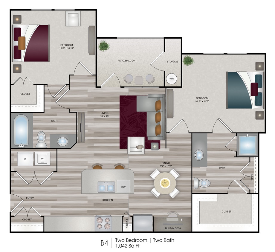 Floor Plan - 2x2 B4