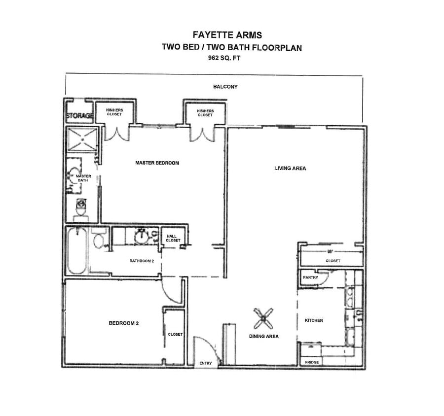 Floor Plan - Two Bedroom, Two Bath