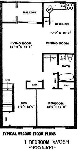 1BR/1BA - One Bedroom One Bath Den W/D
