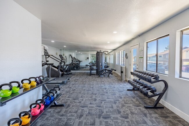 Fully Equipped Fitness Center at Sunset Winds Apartments in Henderson, NV 89014 - Sunset Winds Apartments