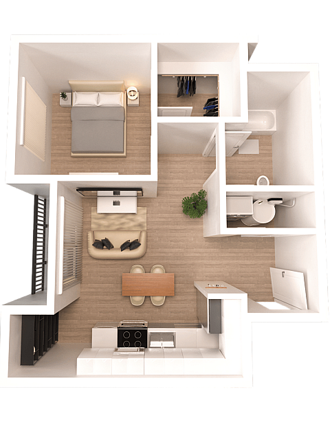 Latimer - 1x1 E Floorplan - The Latimer