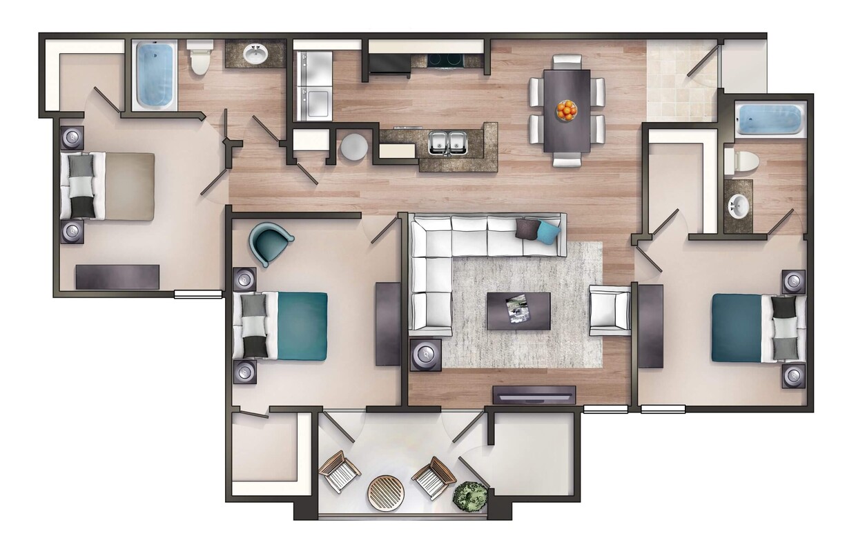 two bedroom - The Evergreen 2 Bedroom