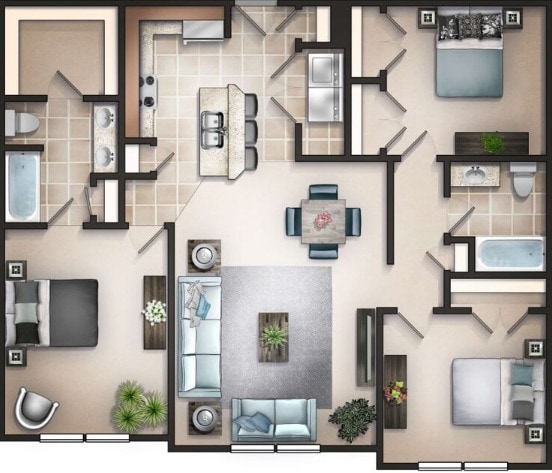 HUNLEY | 3 BED/2 BATH | 1320 SQFT - The Hunley