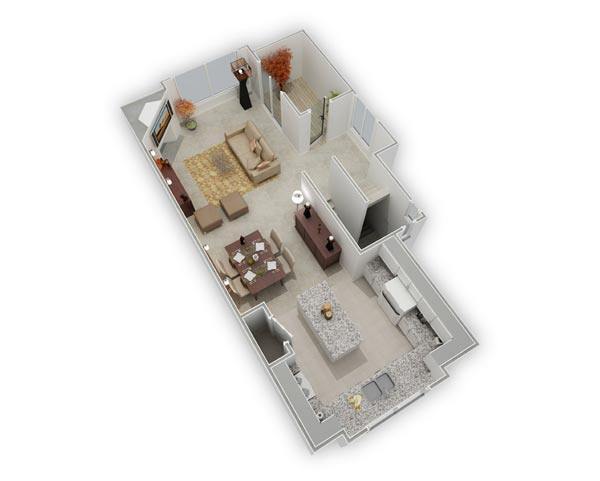 Floor Plan - Portsmith Townhome - Renovated