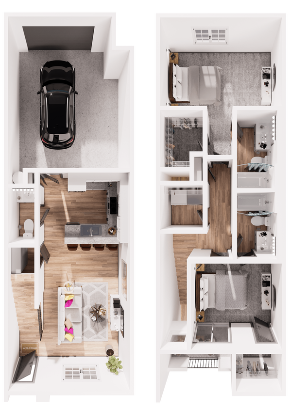 Floor Plan - 2x2.5 Townhome