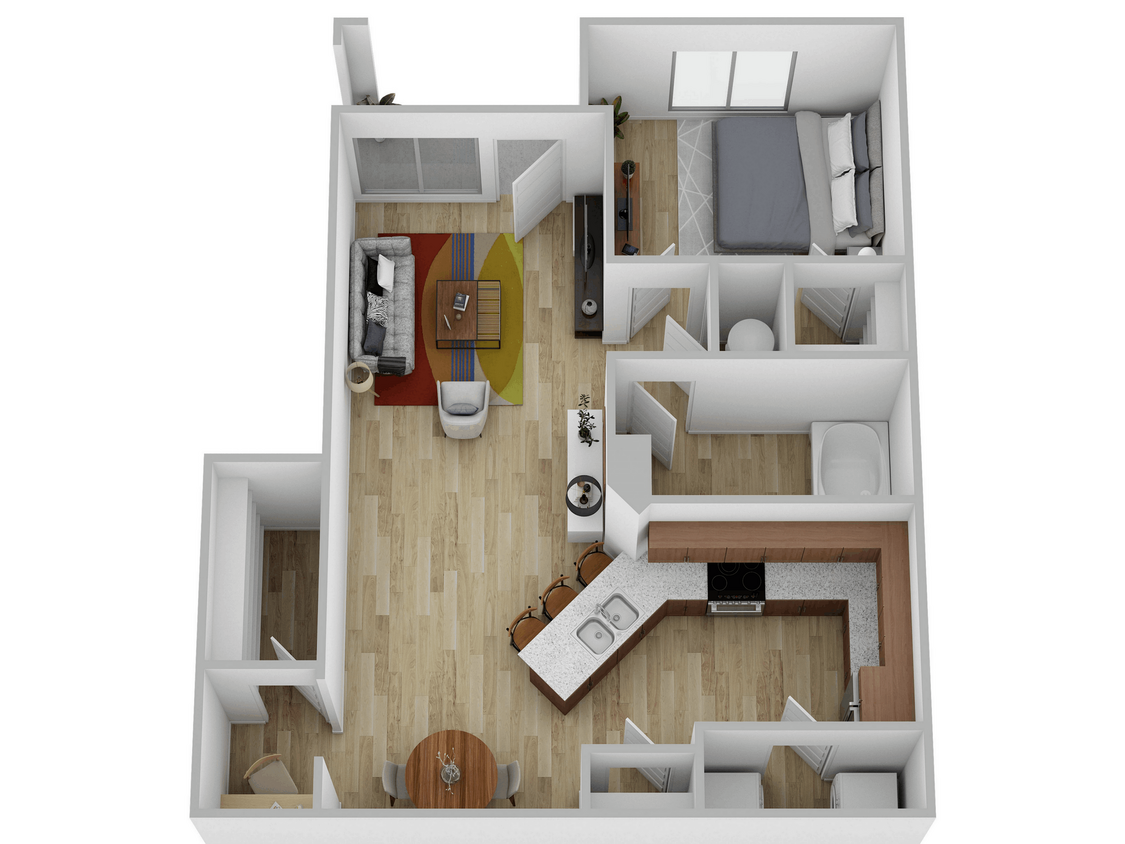 Katy Ranch 952 SF 2025 - 1 Bed, 1 Bath G w/Garage (80% Income Restricted)