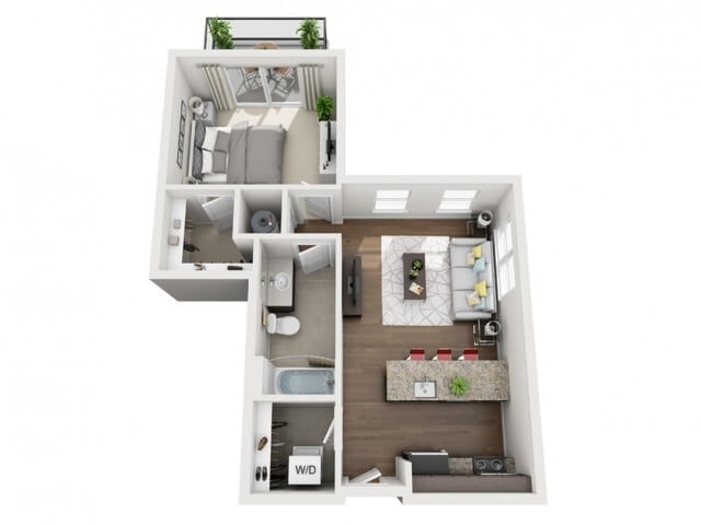 Floor Plan - 1 Bed 1 Bath (B1)