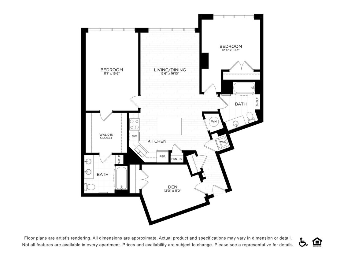 Floor Plan - 2J-1 | 1348 SF